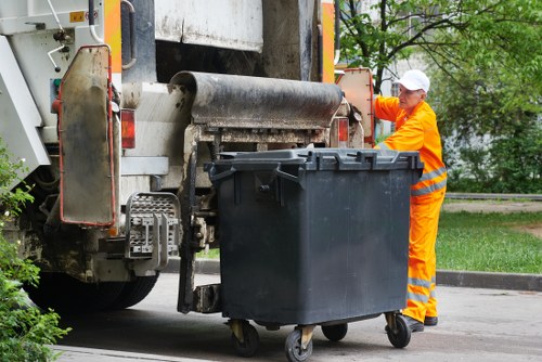 Eco-friendly waste disposal practices with a skip in Peckham.